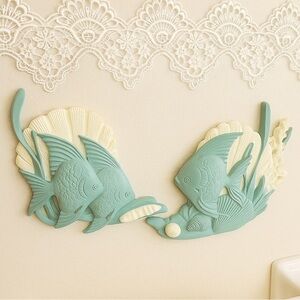 Vintage Burwood Set of Two Fish Wall Decor Plaques